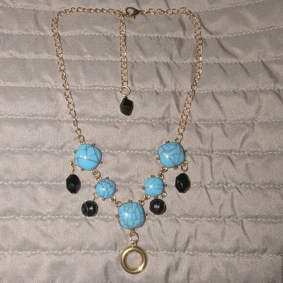 $1 with Bundle ~ Repurposed Necklace w/ Dangling Beads & Givenchy Pendant 4464 - Picture 1 of 5